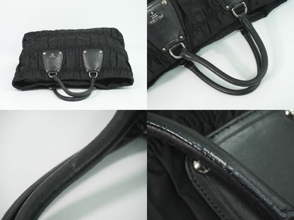 PRADA ギャザー トートバッグ ブラック