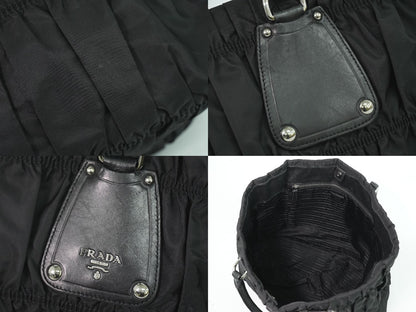 PRADA ギャザー トートバッグ ブラック