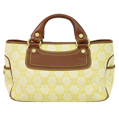 CELINE マカダム ブギーバッグ ハンドバッグ イエローベージュ