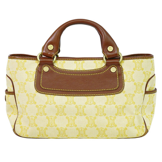 CELINE マカダム ブギーバッグ ハンドバッグ イエローベージュ