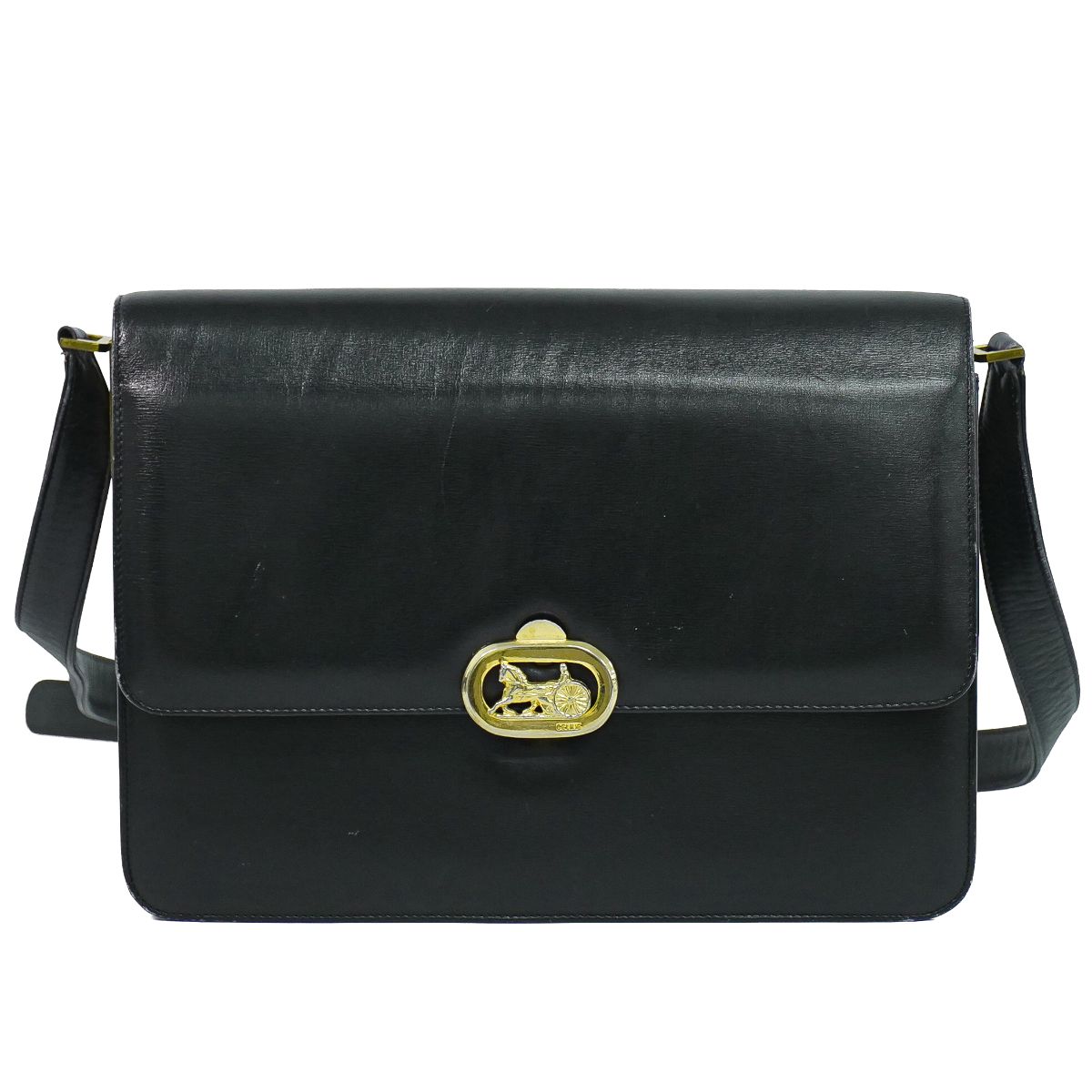 CELINE 馬車金具 ショルダーバッグ ブラック