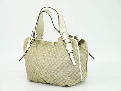 CELINE ビタースウィート マカダム トートバッグ ベージュ ホワイト