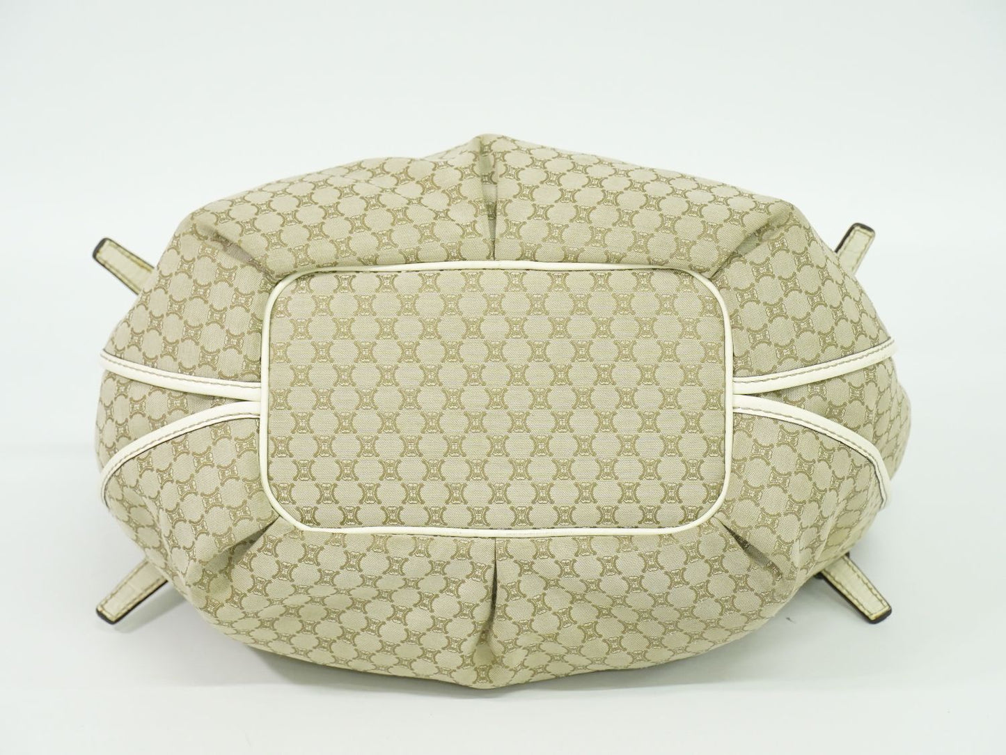 CELINE ビタースウィート マカダム トートバッグ ベージュ ホワイト