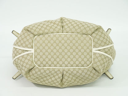 CELINE ビタースウィート マカダム トートバッグ ベージュ ホワイト