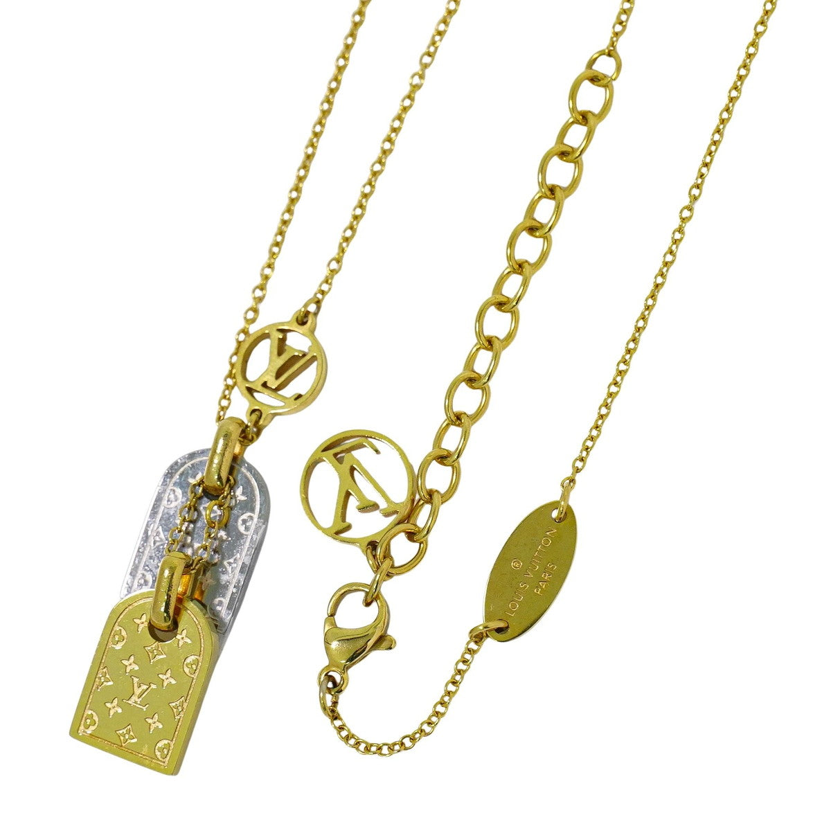 LOUIS VUITTON ナノグラム ネックレス GP ゴールド メタル M63141