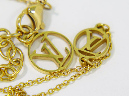 LOUIS VUITTON ナノグラム ネックレス GP ゴールド メタル M63141