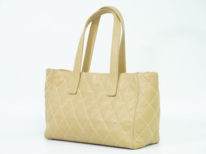 CHANEL ワイルドステッチ ココマーク トートバッグ ベージュ