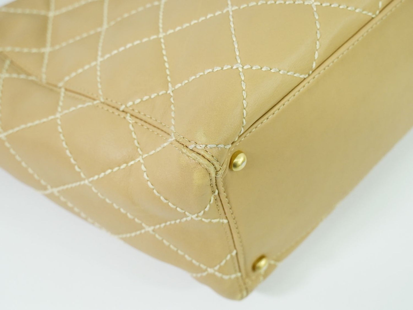 CHANEL ワイルドステッチ ココマーク トートバッグ ベージュ