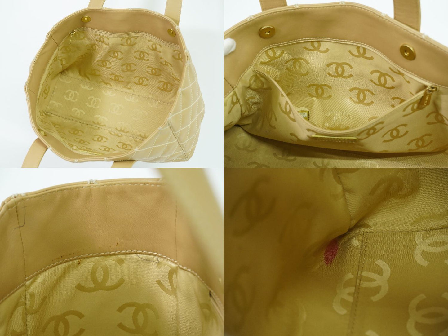 CHANEL ワイルドステッチ ココマーク トートバッグ ベージュ