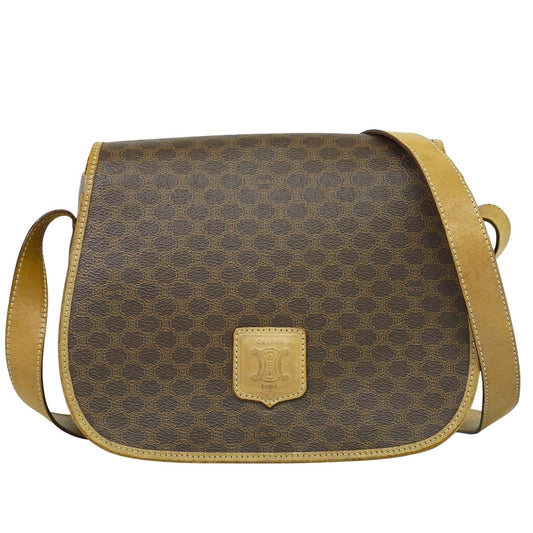 CELINE マカダム ショルダーバッグ ブラウン