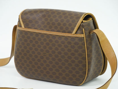 CELINE マカダム ショルダーバッグ ブラウン