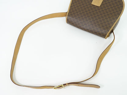 CELINE マカダム ショルダーバッグ ブラウン