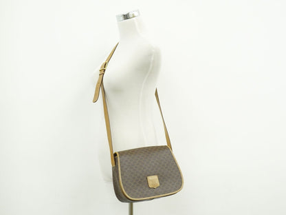 CELINE マカダム ショルダーバッグ ブラウン