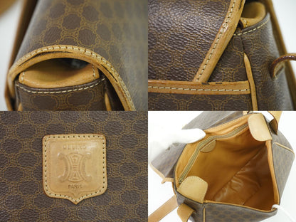 CELINE マカダム ショルダーバッグ ブラウン
