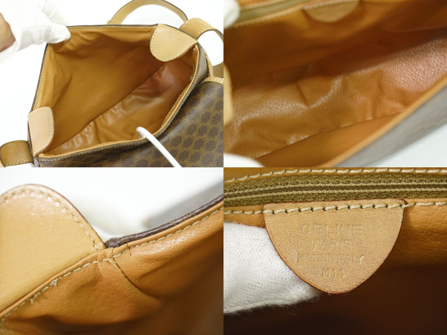 CELINE マカダム ショルダーバッグ ブラウン