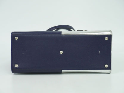 FENDI トロワジュール トートバッグ ネイビー シルバー 8BH272