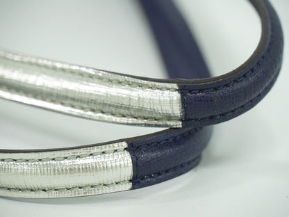 FENDI トロワジュール トートバッグ ネイビー シルバー 8BH272