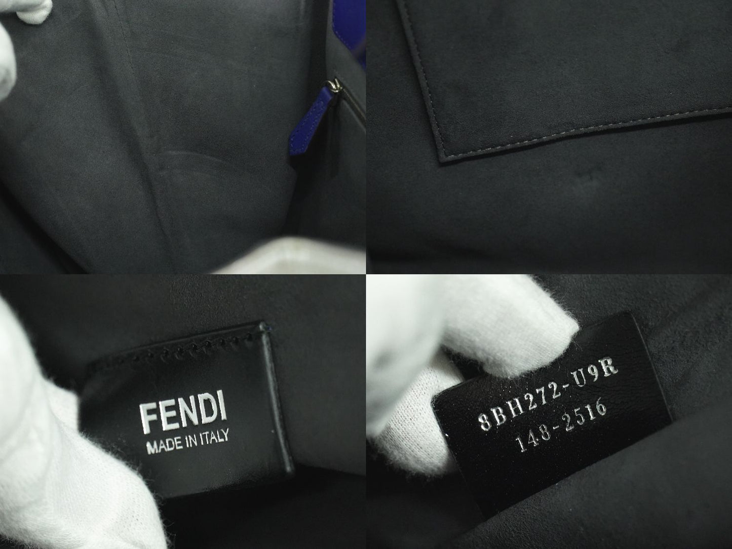 FENDI トロワジュール トートバッグ ネイビー シルバー 8BH272