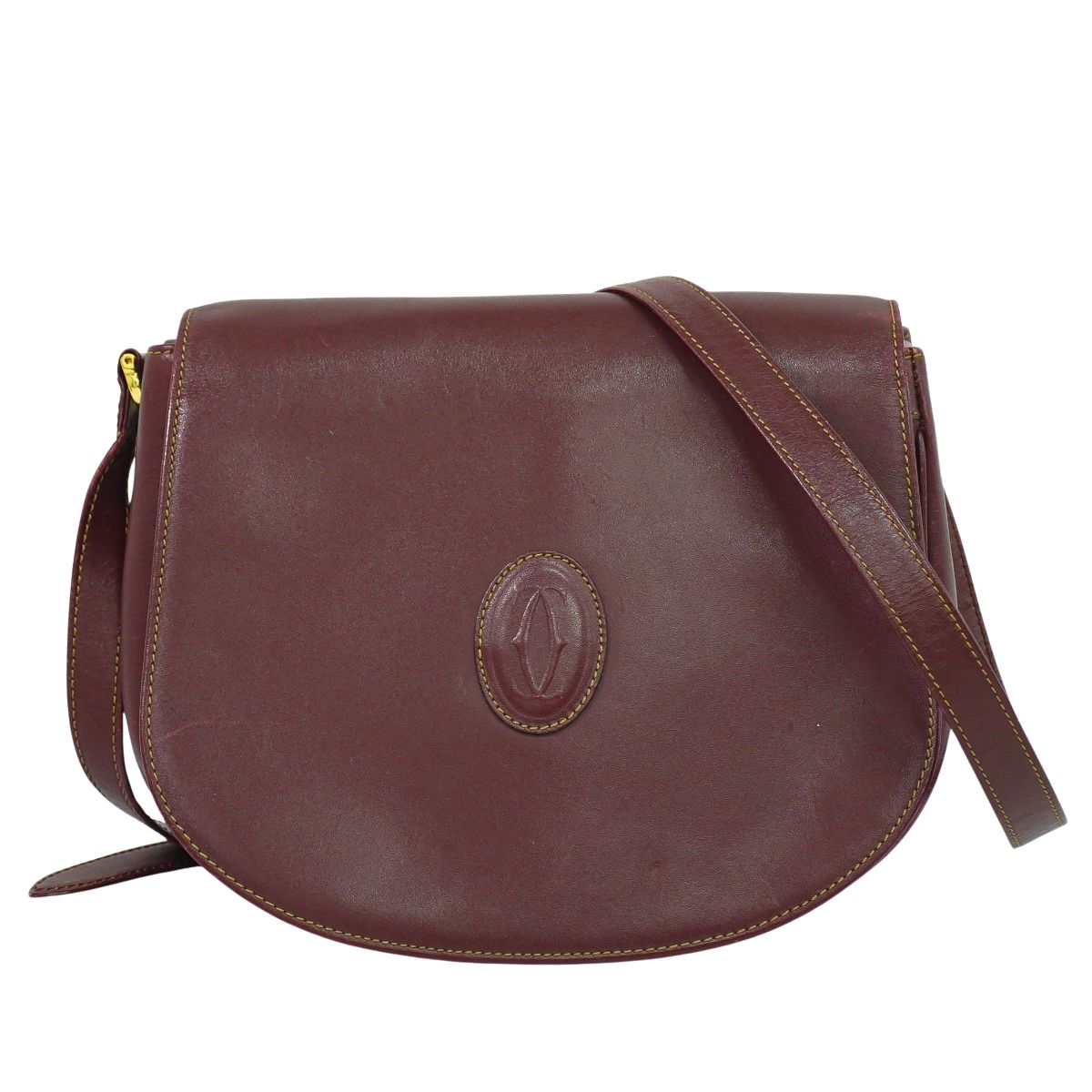 Cartier マストライン ショルダーバッグ ボルドー