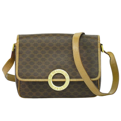 CELINE マカダム ショルダーバッグ ブラウン