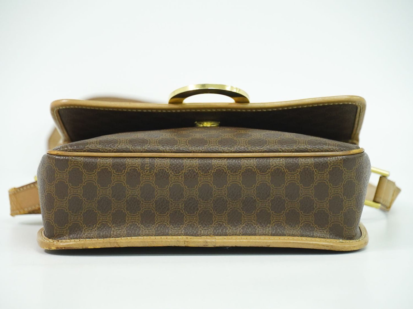 CELINE マカダム ショルダーバッグ ブラウン