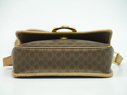 CELINE マカダム ショルダーバッグ ブラウン