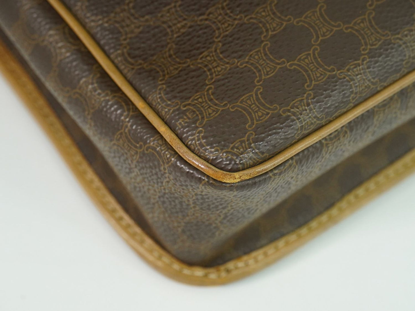 CELINE マカダム ショルダーバッグ ブラウン