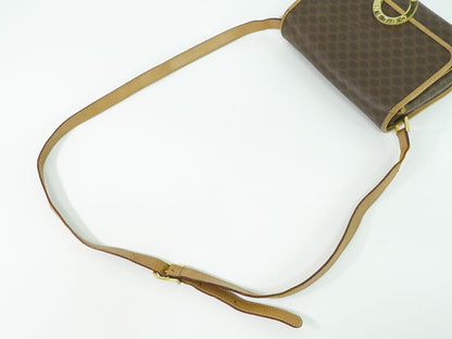 CELINE マカダム ショルダーバッグ ブラウン