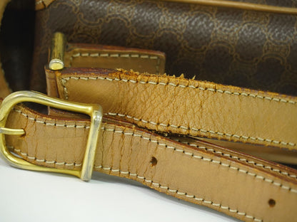 CELINE マカダム ショルダーバッグ ブラウン