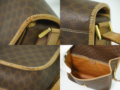 CELINE マカダム ショルダーバッグ ブラウン