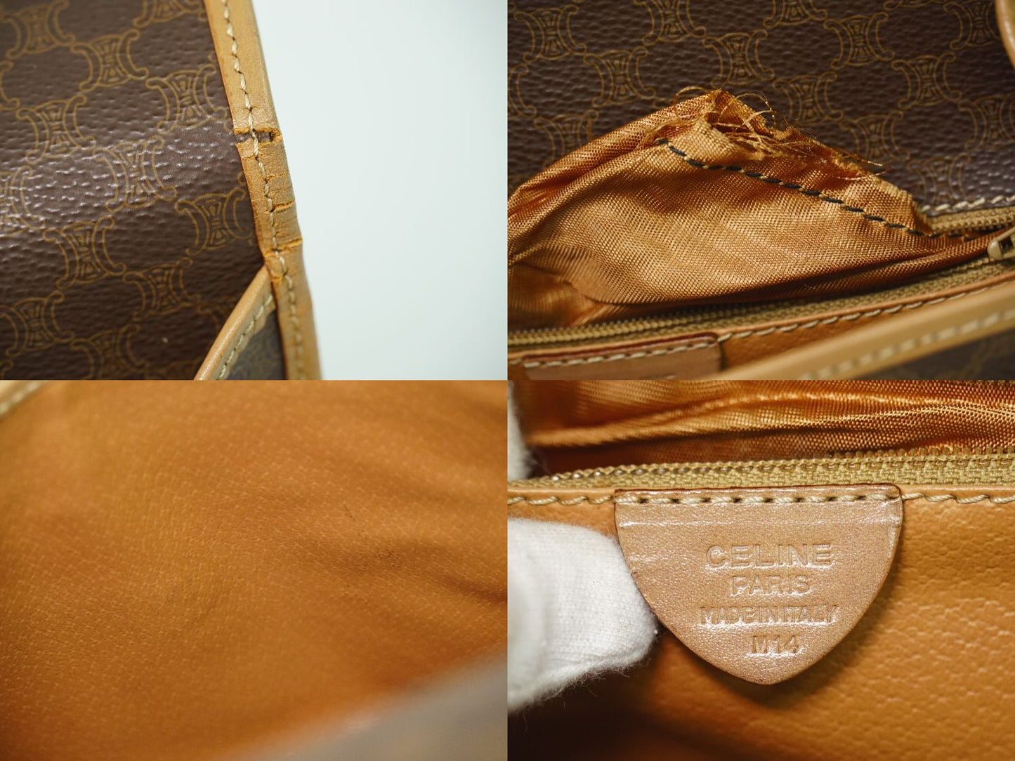 CELINE マカダム ショルダーバッグ ブラウン