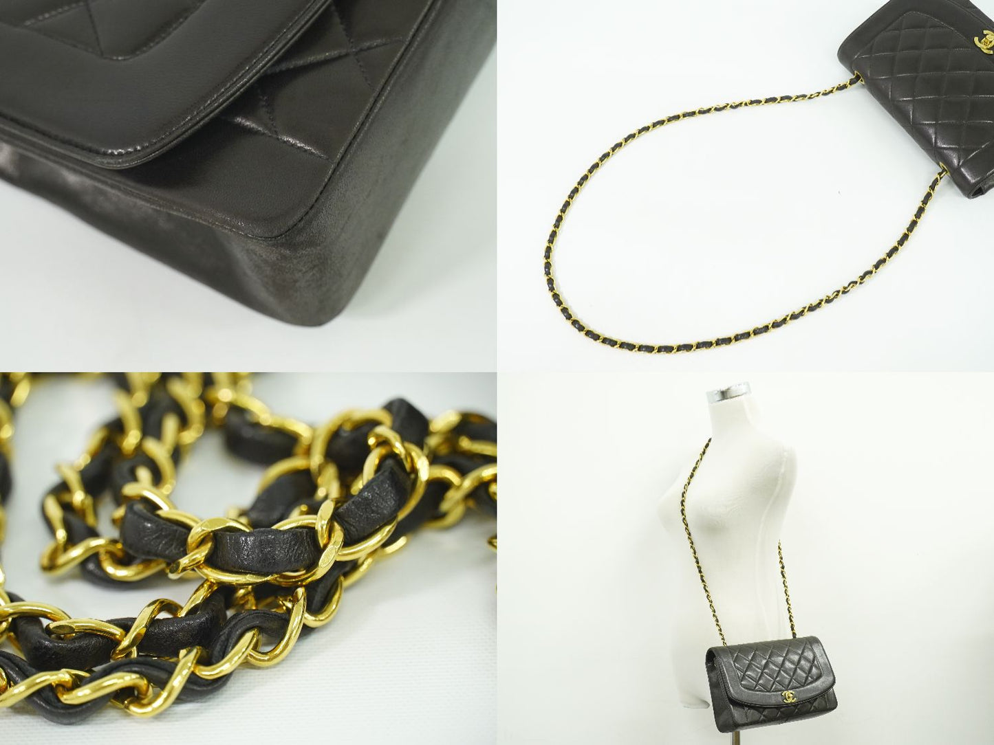 CHANEL ダイアナ ココマーク マトラッセ ショルダーバッグ ブラック