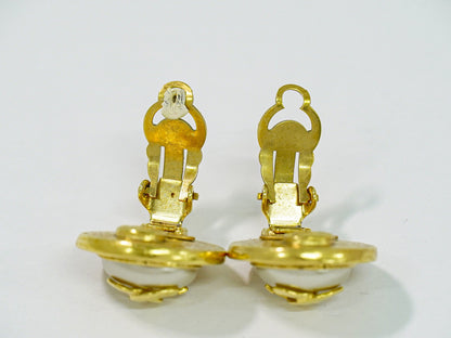 CHANEL ココマーク フェイクパール イヤリング ゴールド ホワイト