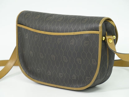 Christian Dior ハニカム柄 ショルダーバッグ ブラック ブラウン