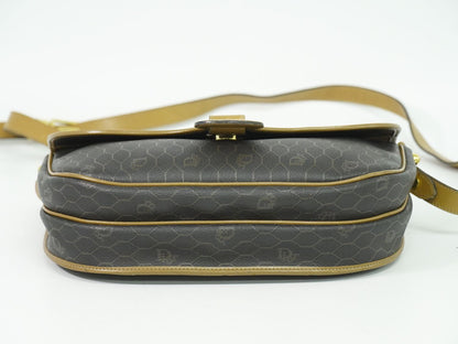 Christian Dior ハニカム柄 ショルダーバッグ ブラック ブラウン