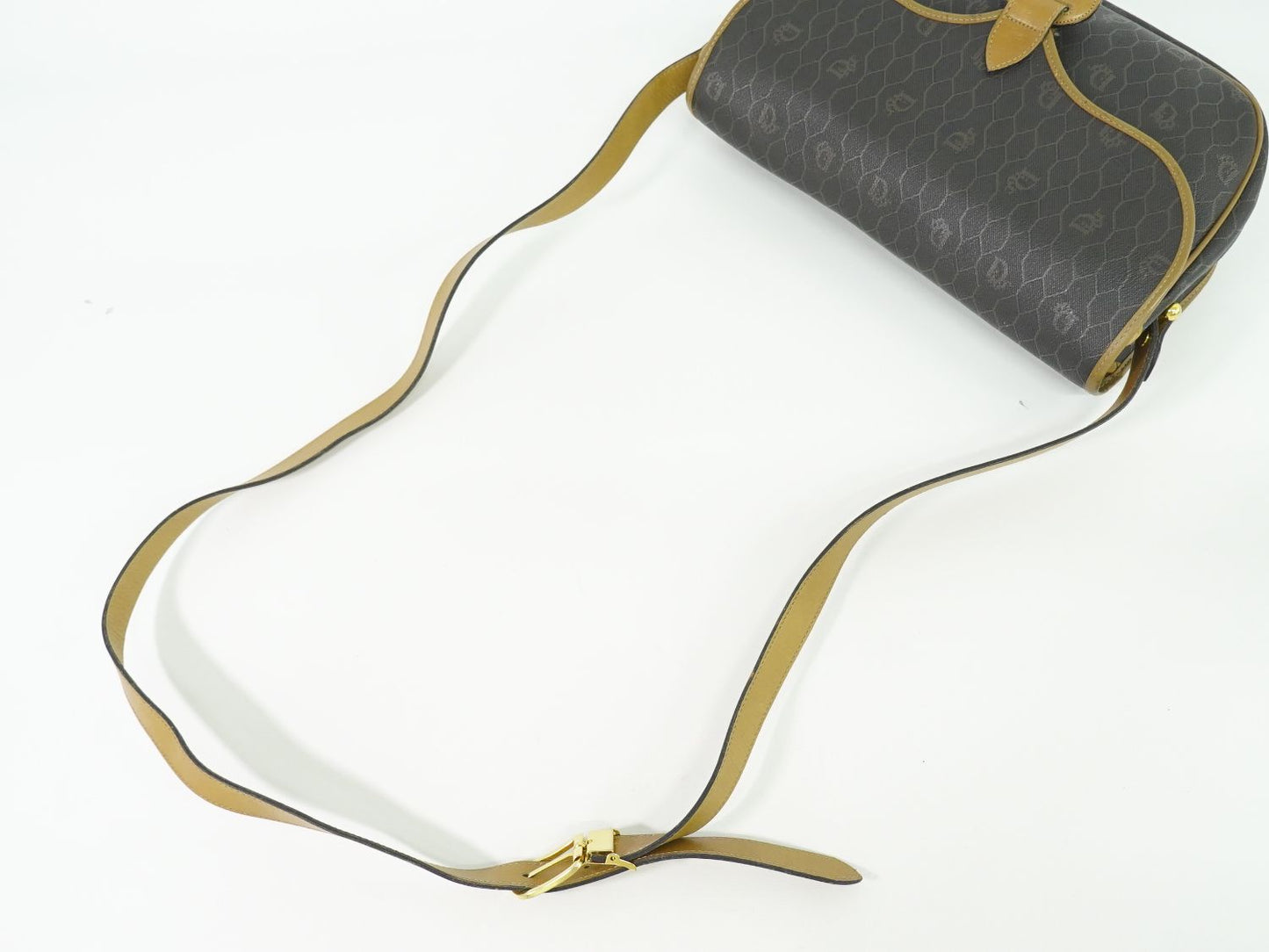 Christian Dior ハニカム柄 ショルダーバッグ ブラック ブラウン