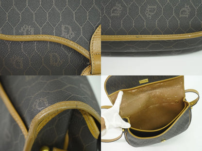 Christian Dior ハニカム柄 ショルダーバッグ ブラック ブラウン