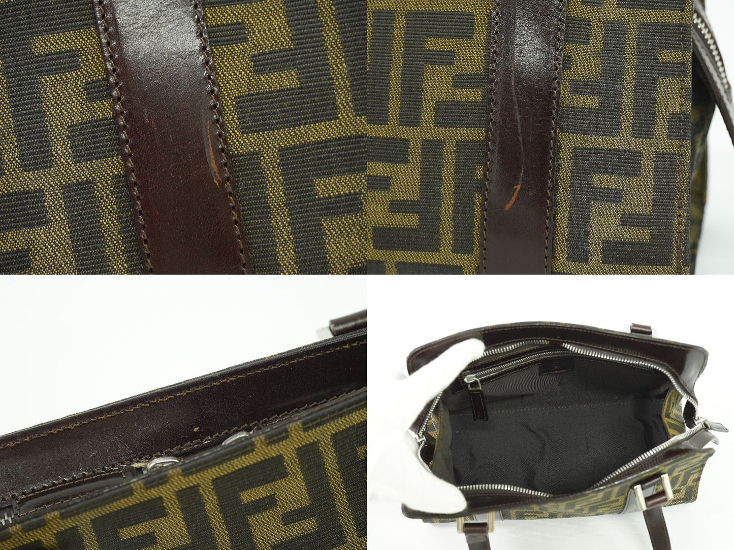 FENDI ズッカ ハンドバッグ ブラウン