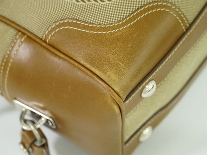 PRADA ロゴ ジャカード トートバッグ ベージュ ブラウン