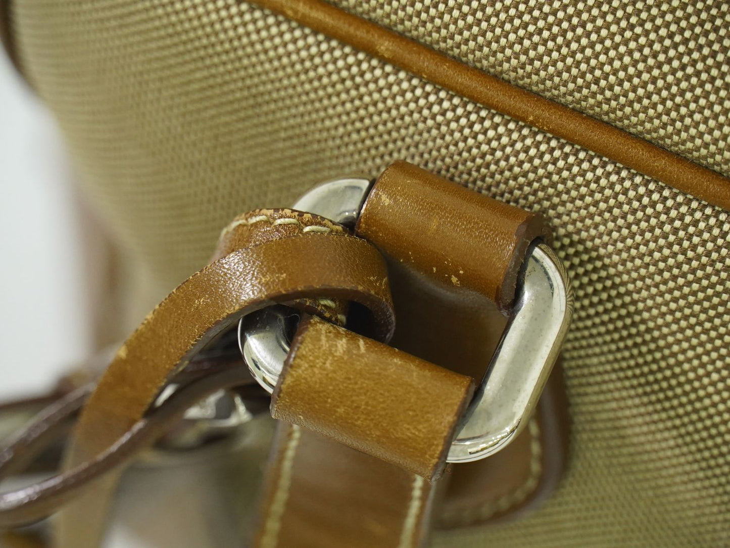 PRADA ロゴ ジャカード トートバッグ ベージュ ブラウン