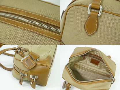 PRADA ロゴ ジャカード トートバッグ ベージュ ブラウン