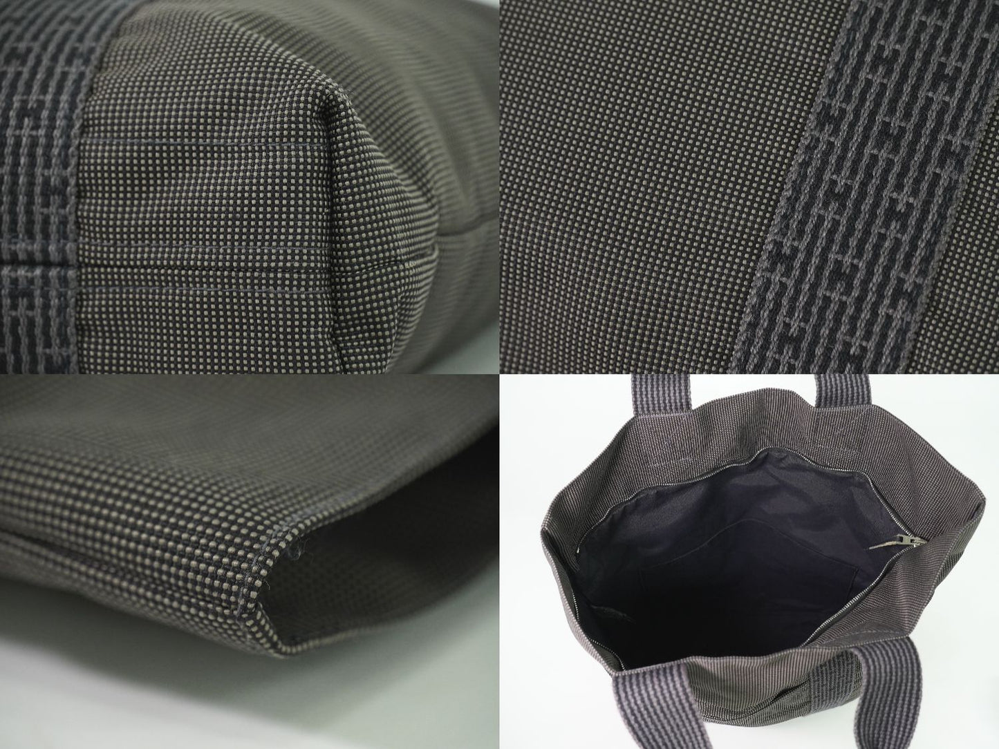 HERMES エールライン カバス トートバッグ グレー