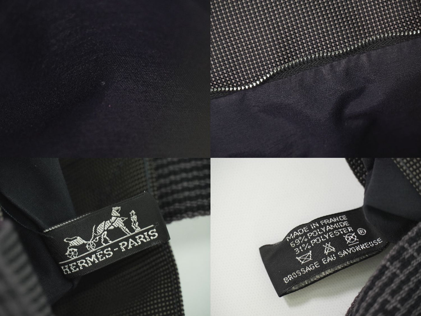 HERMES エールライン カバス トートバッグ グレー