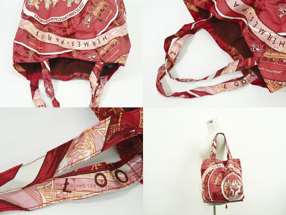 HERMES シルキーポップ エコバッグ ボルドー