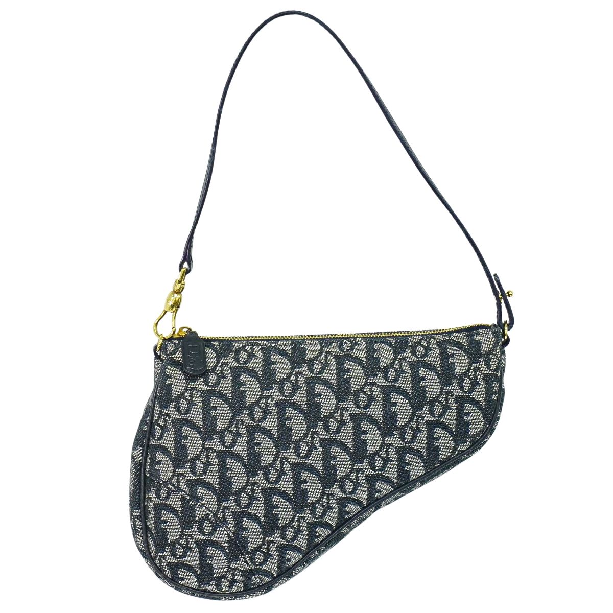 Christian Dior サドル トロッター ショルダーバッグ ネイビー