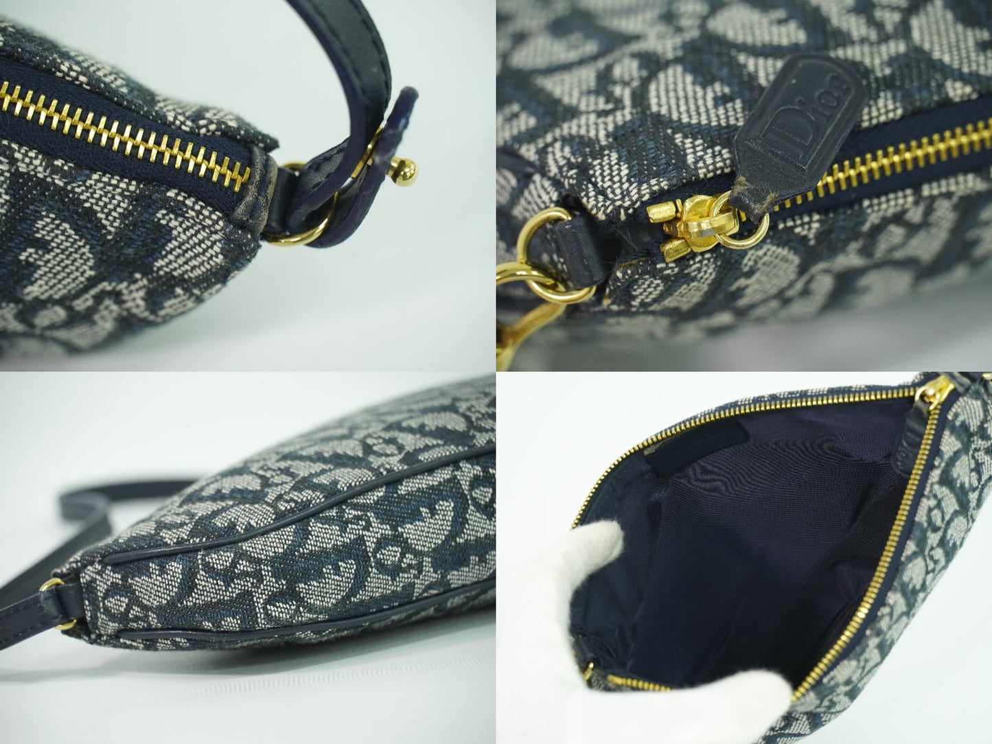 Christian Dior サドル トロッター ショルダーバッグ ネイビー