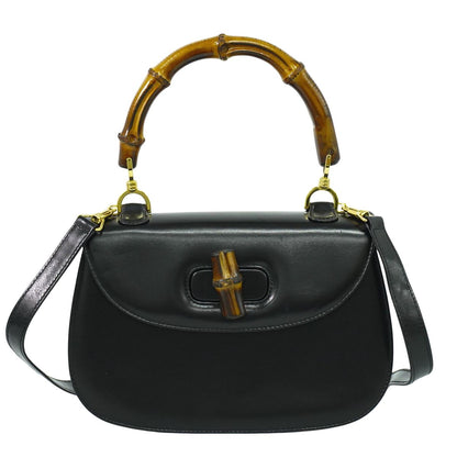 GUCCI バンブー 2WAY ショルダーバッグ ブラック