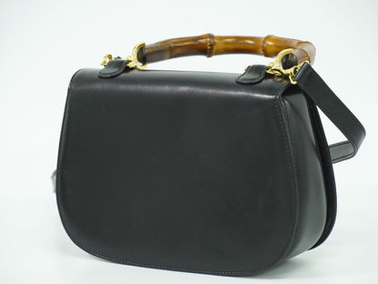 GUCCI バンブー 2WAY ショルダーバッグ ブラック