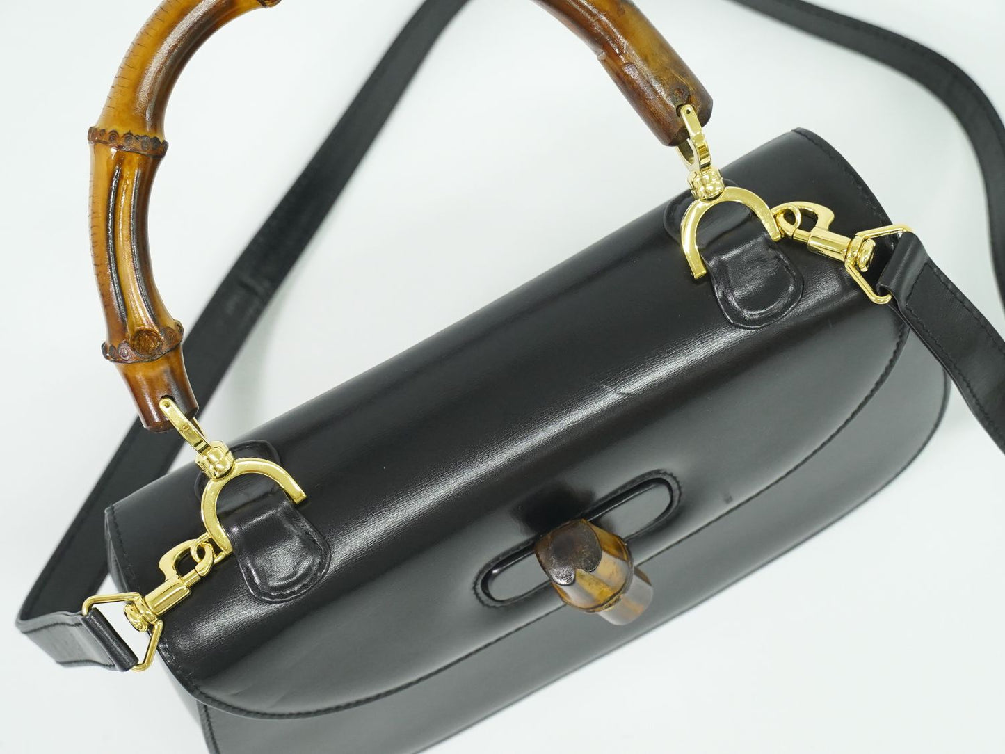 GUCCI バンブー 2WAY ショルダーバッグ ブラック