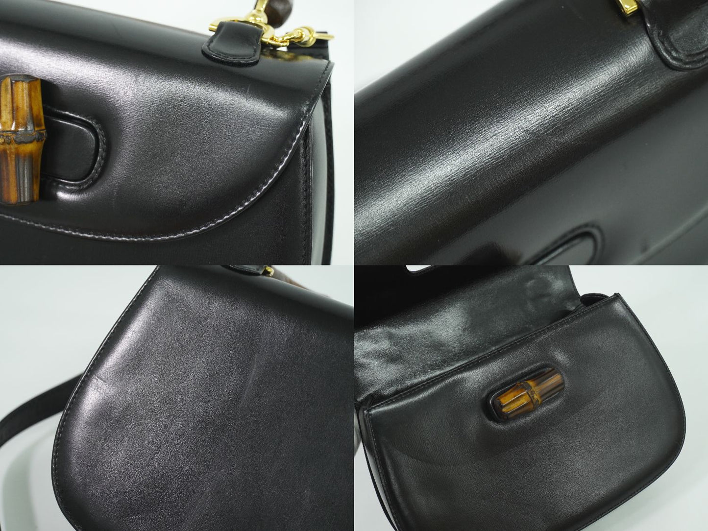 GUCCI バンブー 2WAY ショルダーバッグ ブラック